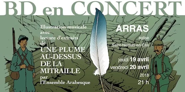 Affiche du concert « BD en concert — Une plume au-dessus de la mitraille »