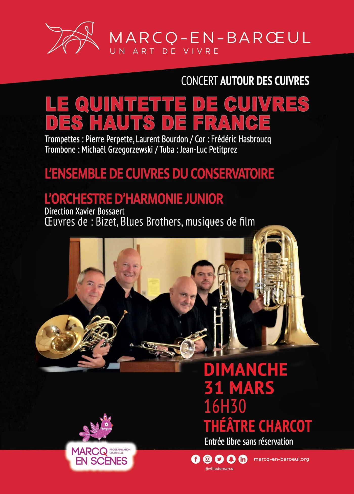 Affiche du concert « Concert autour des cuivres »